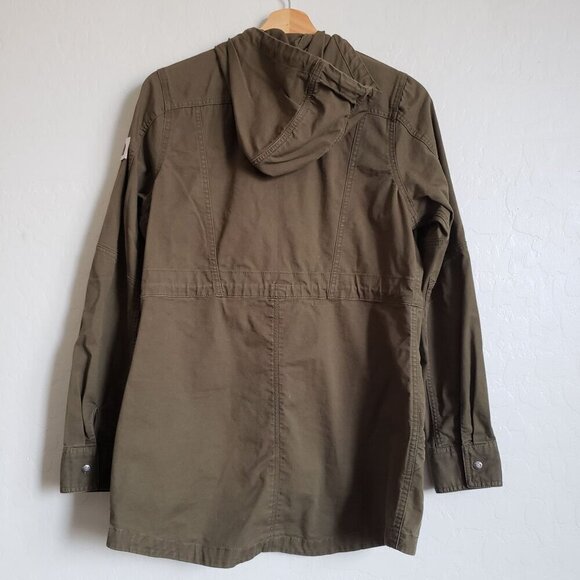 The North Face Canvas Utility Jacket Army Green Hooded Full Zip Sz Women's Small - Picture 8 of 12
